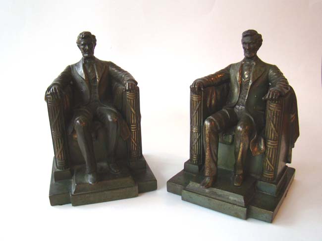A pair of "Lincoln in the chair" bookends by Jennings Brothers circa 1925-1930 — image 2